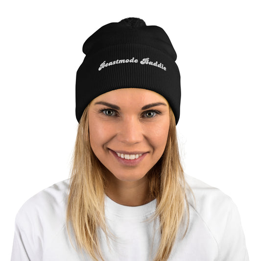 Beastmode Baddie Pom-Pom Beanie