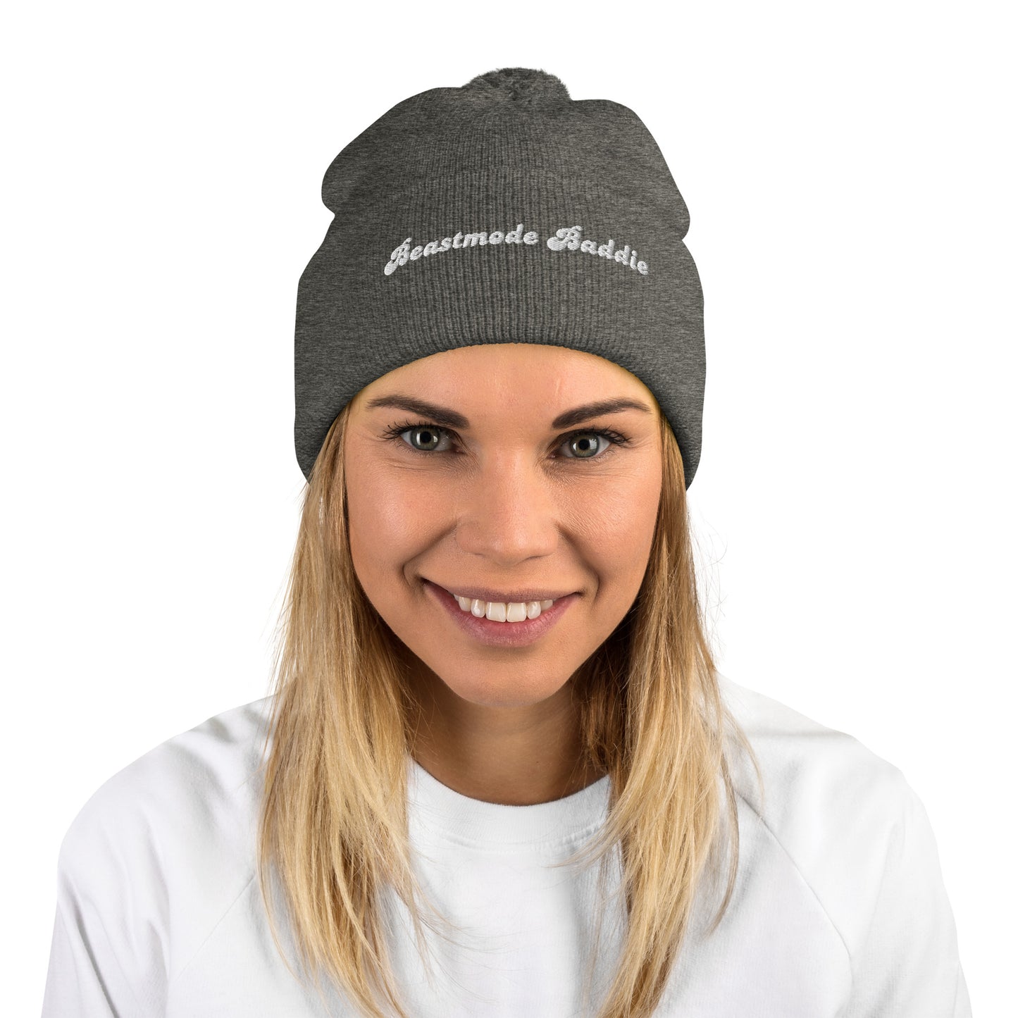 Beastmode Baddie Pom-Pom Beanie