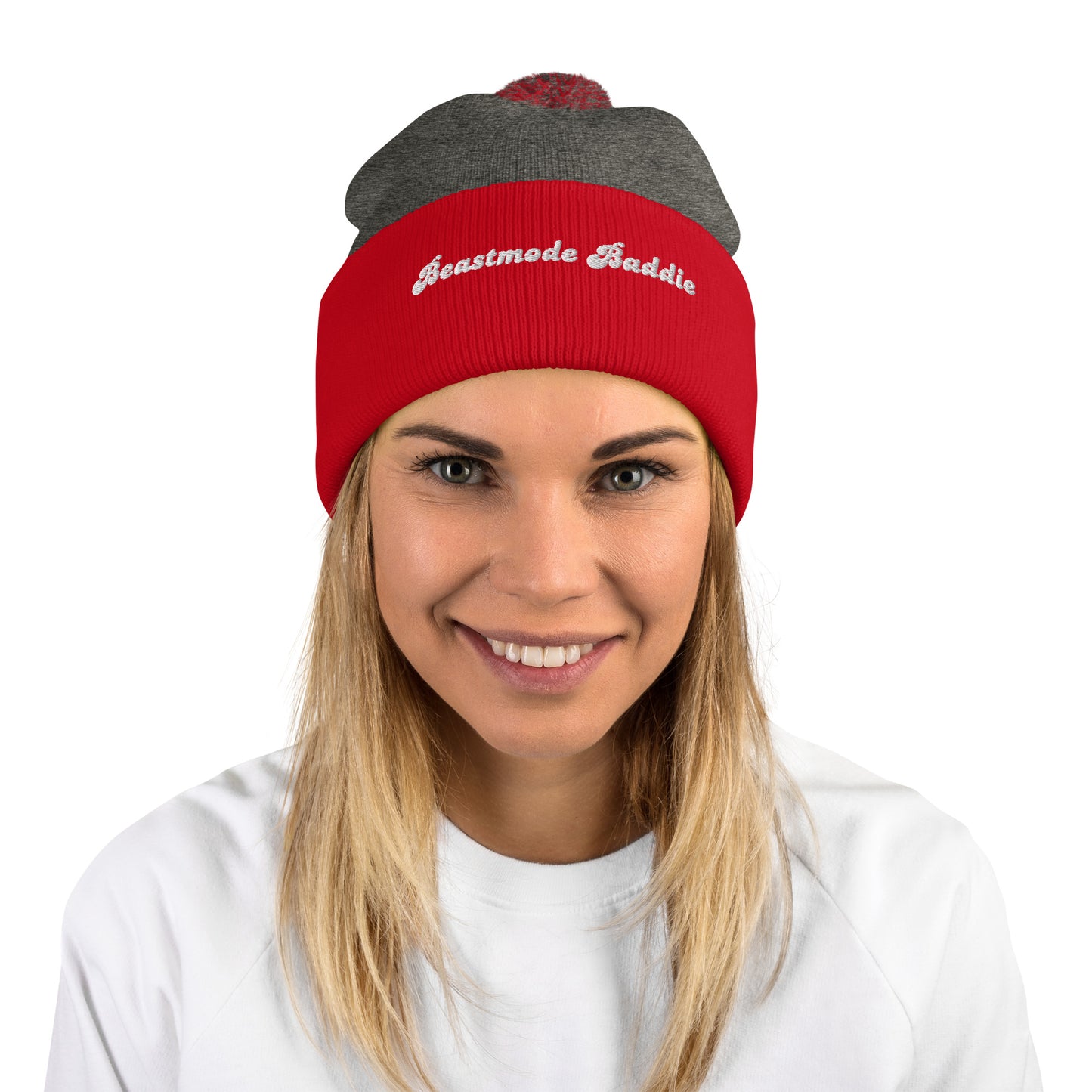 Beastmode Baddie Pom-Pom Beanie