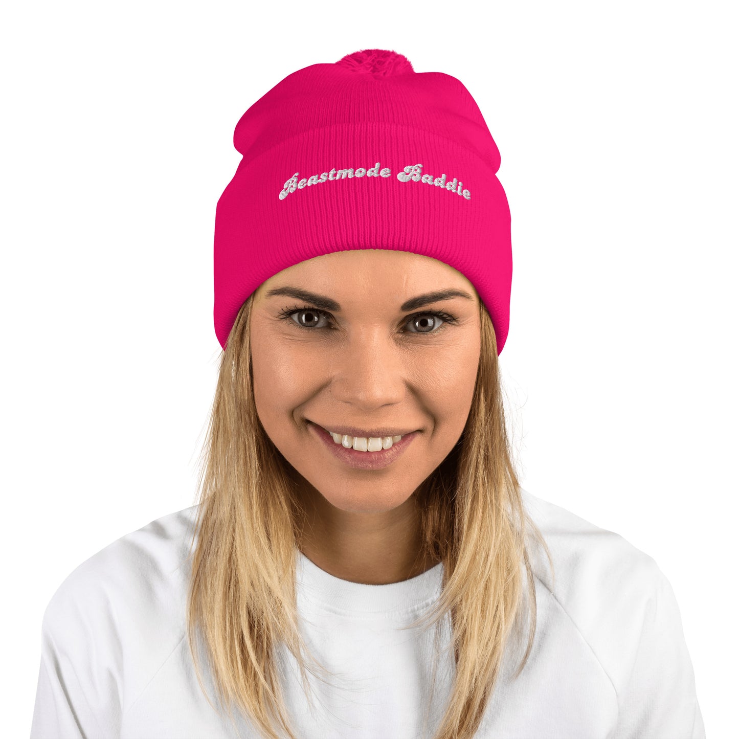 Beastmode Baddie Pom-Pom Beanie