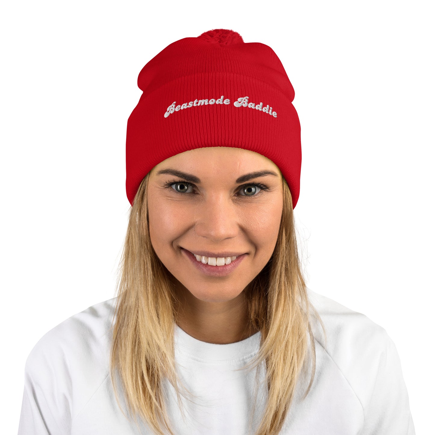 Beastmode Baddie Pom-Pom Beanie